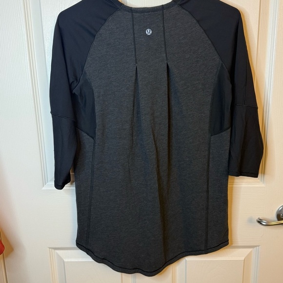 Lululemon Spincity Long Sleeve Top Women Size 6 Heathered Black Half Zip Wicking - Picture 4 of 6